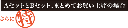 AセットとBセット、まとめてお買い上げの場合さらに特