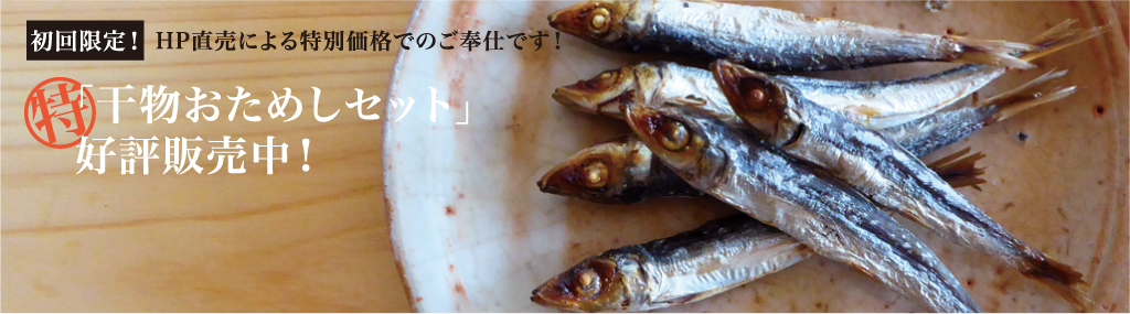 初回限定!HP直売による特別価格でのご奉仕です! 「干物おためしセット」好評販売中!